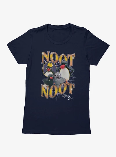 Pingu Noot Lightning With Seal And Crown Womens T-Shirt