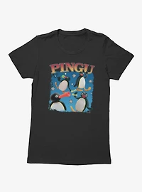 Pingu Action Noots And Happy Waves Womens T-Shirt