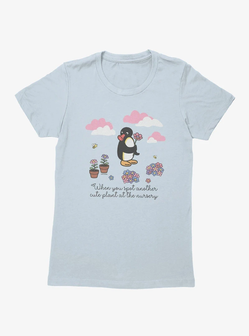 Pingu When You Spot Cute Plant Womens T-Shirt