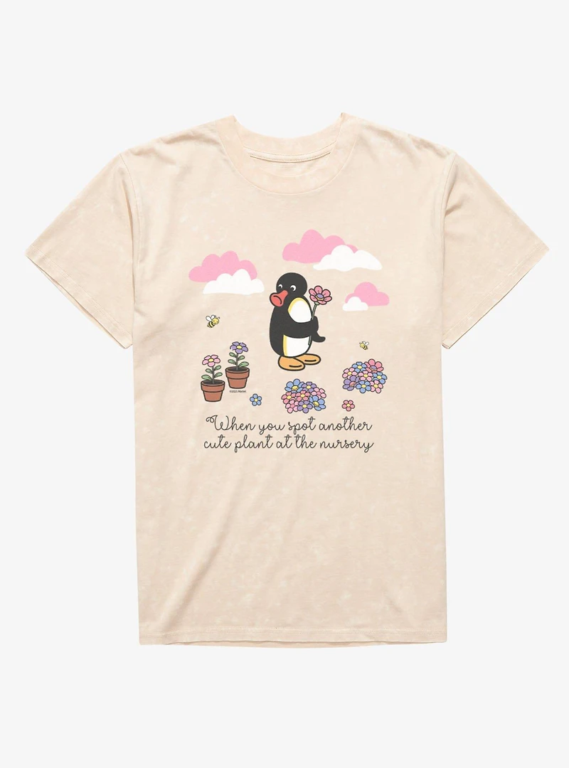 Pingu When You Spot Cute Plant Mineral Wash T-Shirt