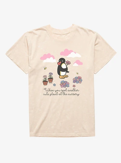 Pingu When You Spot Cute Plant Mineral Wash T-Shirt