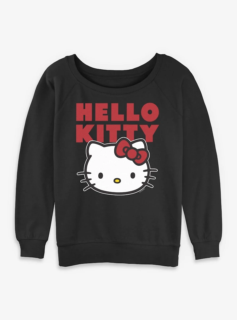 Sanrio Hello Kitty Block Womens Slouchy Sweatshirt
