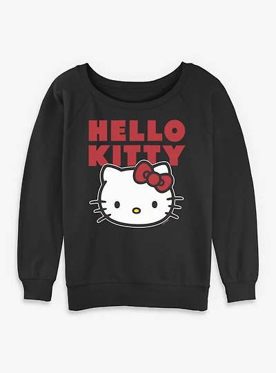 Sanrio Hello Kitty Block Womens Slouchy Sweatshirt