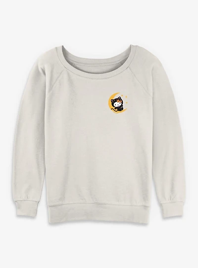Sanrio Hello Kitty Black Moon Womens Slouchy Sweatshirt