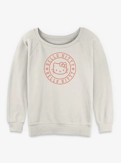Sanrio Hello Kitty Stars Circle Womens Slouchy Sweatshirt