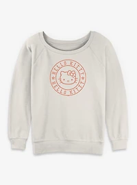 Sanrio Hello Kitty Stars Circle Womens Slouchy Sweatshirt