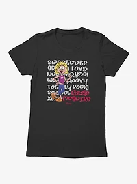 Disney Lizzie McGuire Sweet Cute Love Text Backdrop Womens T-Shirt