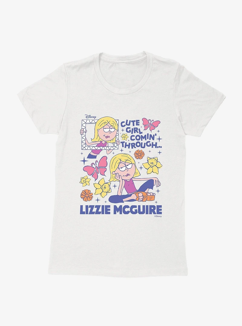 Disney Lizzie McGuire Cute Girl Coming Through Frame Womens T-Shirt