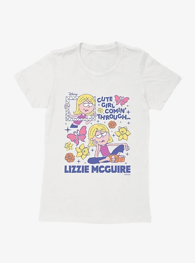 Disney Lizzie McGuire Cute Girl Coming Through Frame Womens T-Shirt