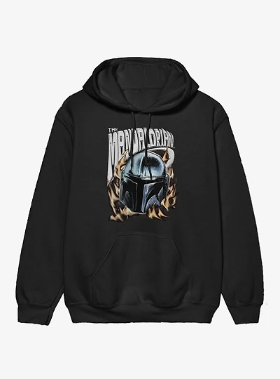 Star Wars The Mandalorian Helmet Flames Hoodie