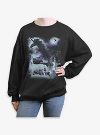 Unicorns The Moonlight Womens Oversized Sweatshirt BoxLunch Exclusive