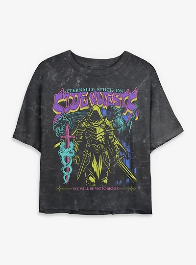 Eternally Stuck On Side Quests Womens Mineral Wash Crop T-Shirt BoxLunch Exclusive