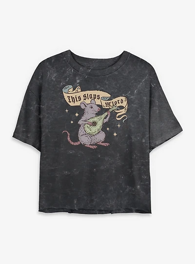 Mouse This Slaps M'Lord Womens Mineral Wash Crop T-Shirt BoxLunch Exclusive