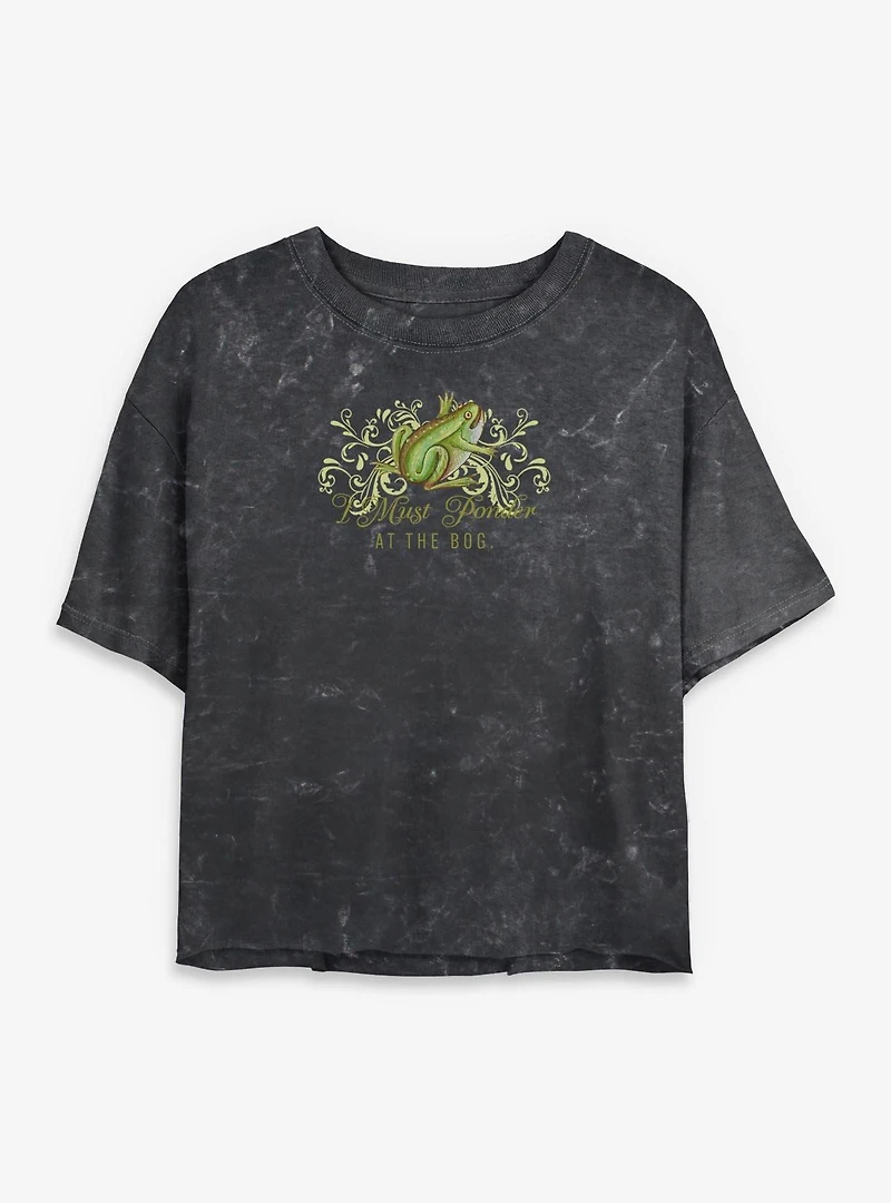 Ponder At The Bog Frog Womens Mineral Wash Crop T-Shirt BoxLunch Exclusive