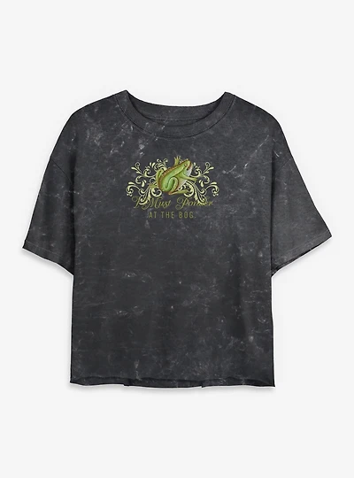 Ponder At The Bog Frog Womens Mineral Wash Crop T-Shirt BoxLunch Exclusive