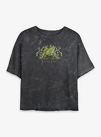 Ponder At The Bog Frog Womens Mineral Wash Crop T-Shirt BoxLunch Exclusive