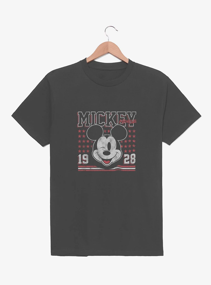 Disney Mickey Mouse Stipes And Stars Face Youth T-Shirt