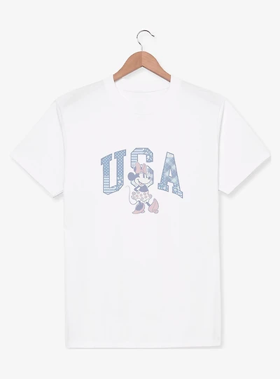 Disney Minnie Mouse USA Patchwork Font Youth T-Shirt