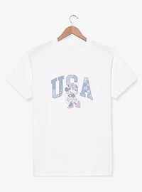 Disney Minnie Mouse USA Patchwork Font Youth T-Shirt