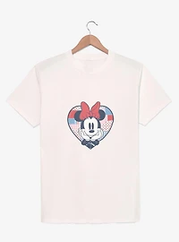 Disney Minnie Mouse USA Patchwork Heart Youth Girls T-Shirt