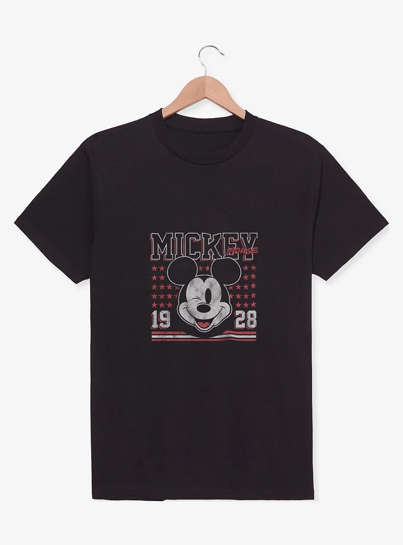 Disney Mickey Mouse Stipes And Stars Face Youth Girls T-Shirt