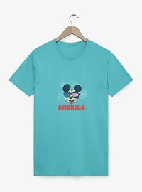 Disney Mickey Mouse Flag Glasses Fireworks Youth Girls T-Shirt