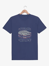 Star Wars Milennium Falcon Red White & Blue Stack Youth Girls T-Shirt