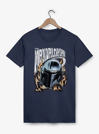 Star Wars The Mandalorian Helmet Flames T-Shirt