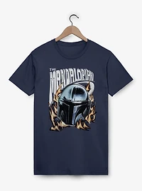 Star Wars The Mandalorian Helmet Flames T-Shirt