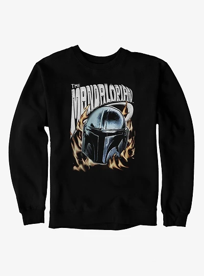Star Wars The Mandalorian Helmet Flames Sweatshirt