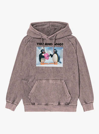 Pingu You And Who Love Present Mineral Wash Hoodie