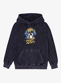 Pingu Noot Cartoon Sunrise Mineral Wash Hoodie