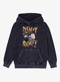 Pingu Noot Lightning With Seal And Crown Mineral Wash Hoodie