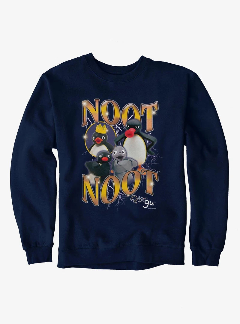 Pingu Noot Lightning With Seal And Crown Sweatshirt