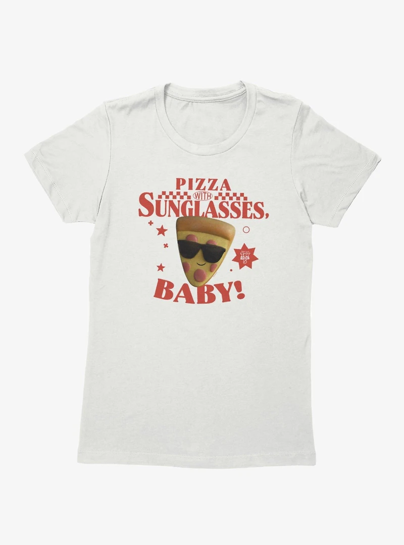 Disney Pixar Toy Story 5 Classic Pizza With Sunglasses Womens T-Shirt