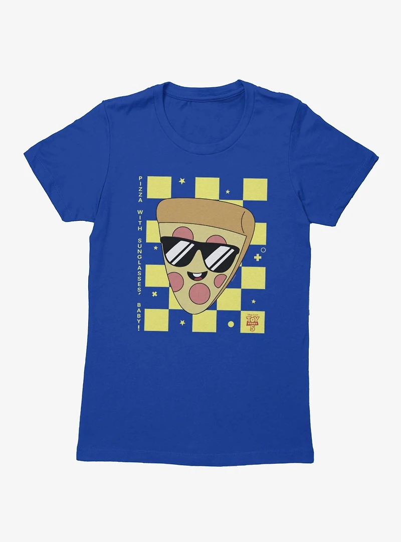 Disney Pixar Toy Story 5 Pizza Checkered On Squares Womens T-Shirt