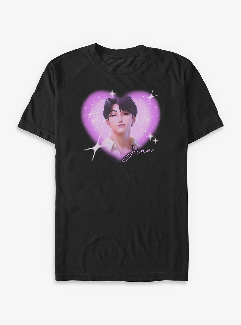 KPop Demon Hunters Saja Boys Jinu Heart Big & Tall T-Shirt