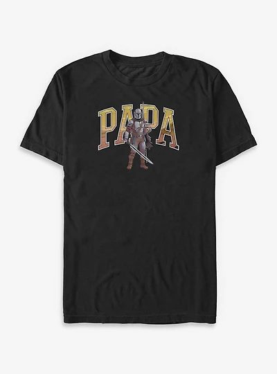 Star Wars The Mandalorian Papa Mando Collegiate Big & Tall T-Shirt