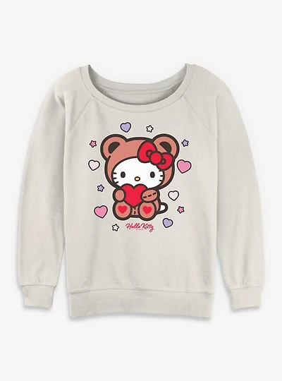 Sanrio Hello Kitty Valentine Bear Womens Slouchy Sweatshirt