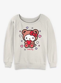 Sanrio Hello Kitty Valentine Bear Womens Slouchy Sweatshirt