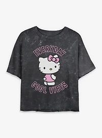 Sanrio Hello Kitty Everyday Cool Vibes Mineral Wash Womens Crop T-Shirt