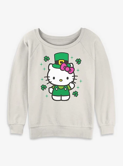 Sanrio Hello Kitty St Patrick Womens Slouchy Sweatshirt
