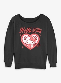 Sanrio Hello Kitty Heart Bear Womens Slouchy Sweatshirt