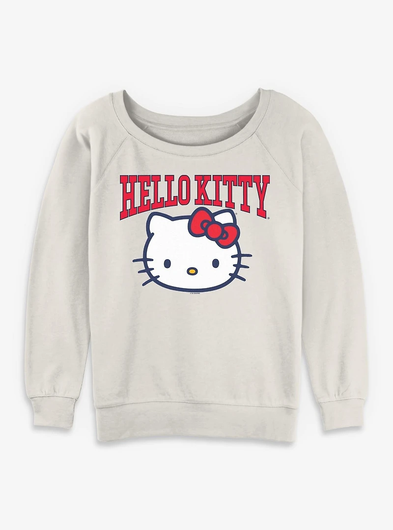 Sanrio Hello Kitty Classic Head Womens Slouchy Sweatshirt
