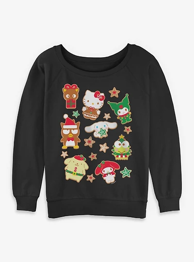 Sanrio Hello Kitty Cookie Jumble Womens Slouchy Sweatshirt
