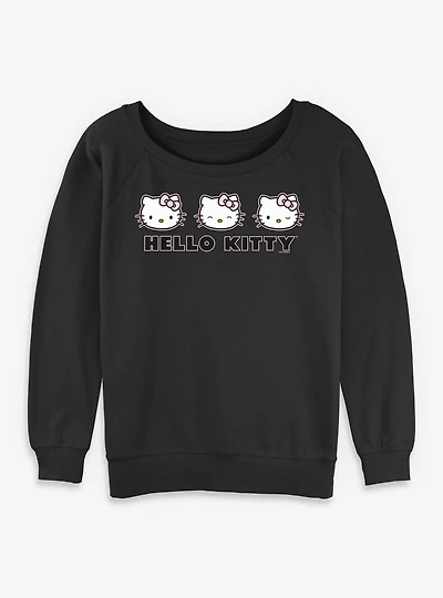 Sanrio Hello Kitty Expressions Womens Slouchy Sweatshirt