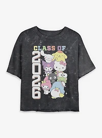 Sanrio Hello Kitty Class Of 2026 Mineral Wash Womens Crop T-Shirt