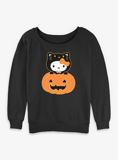 Sanrio Hello Kitty Pumkin Womens Slouchy Sweatshirt