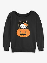 Sanrio Hello Kitty Pumkin Womens Slouchy Sweatshirt