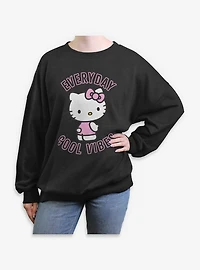 Sanrio Hello Kitty Everyday Cool Vibes Womens Oversized Sweatshirt